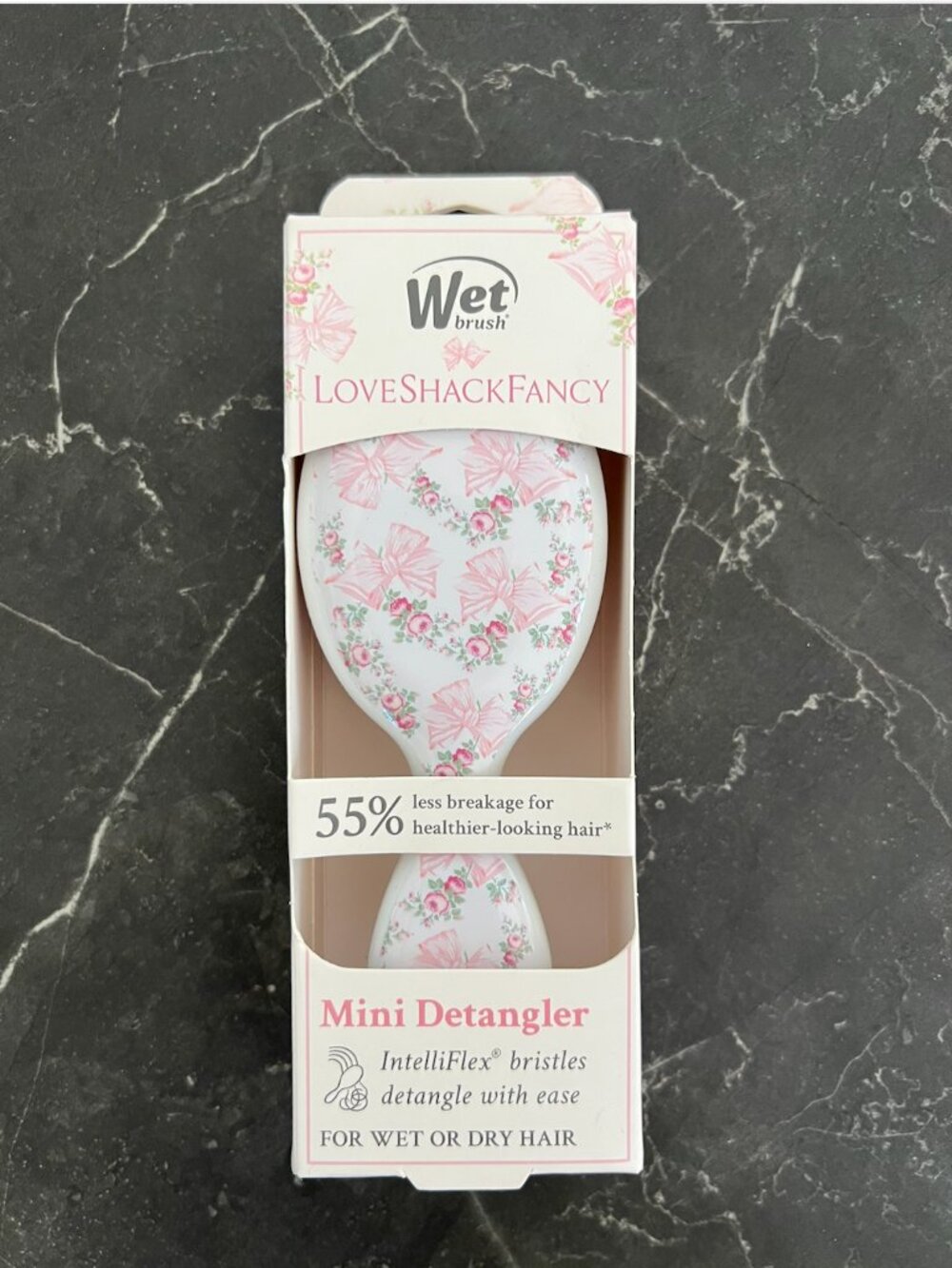 Wet Brush x LoveShackFancy Mini Detangler Hair Brush NIB Floral Bows